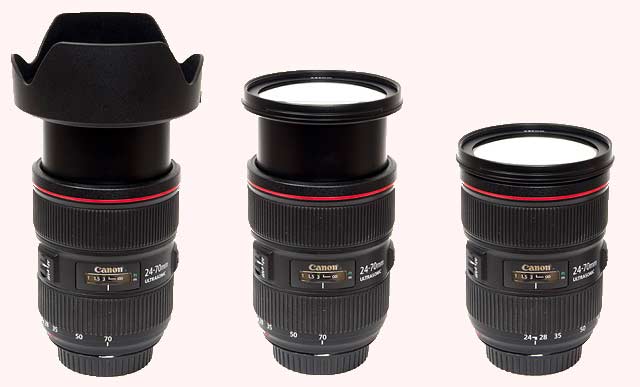 مشخصات فیزیکی لنز Canon EF 24-70mm f/2.8L II USM