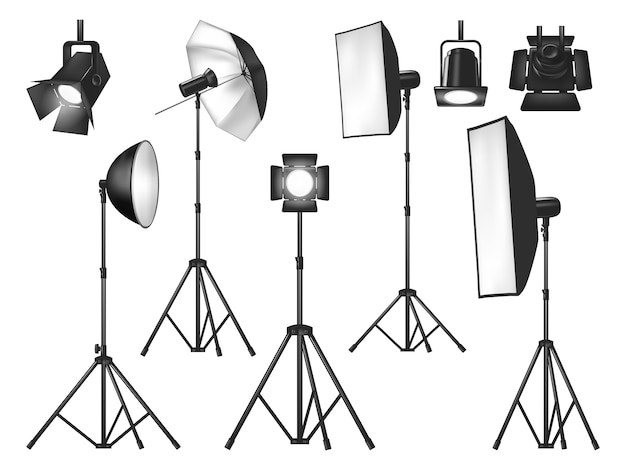photo studio lighting equipment lights isolated vector objects 53500 208